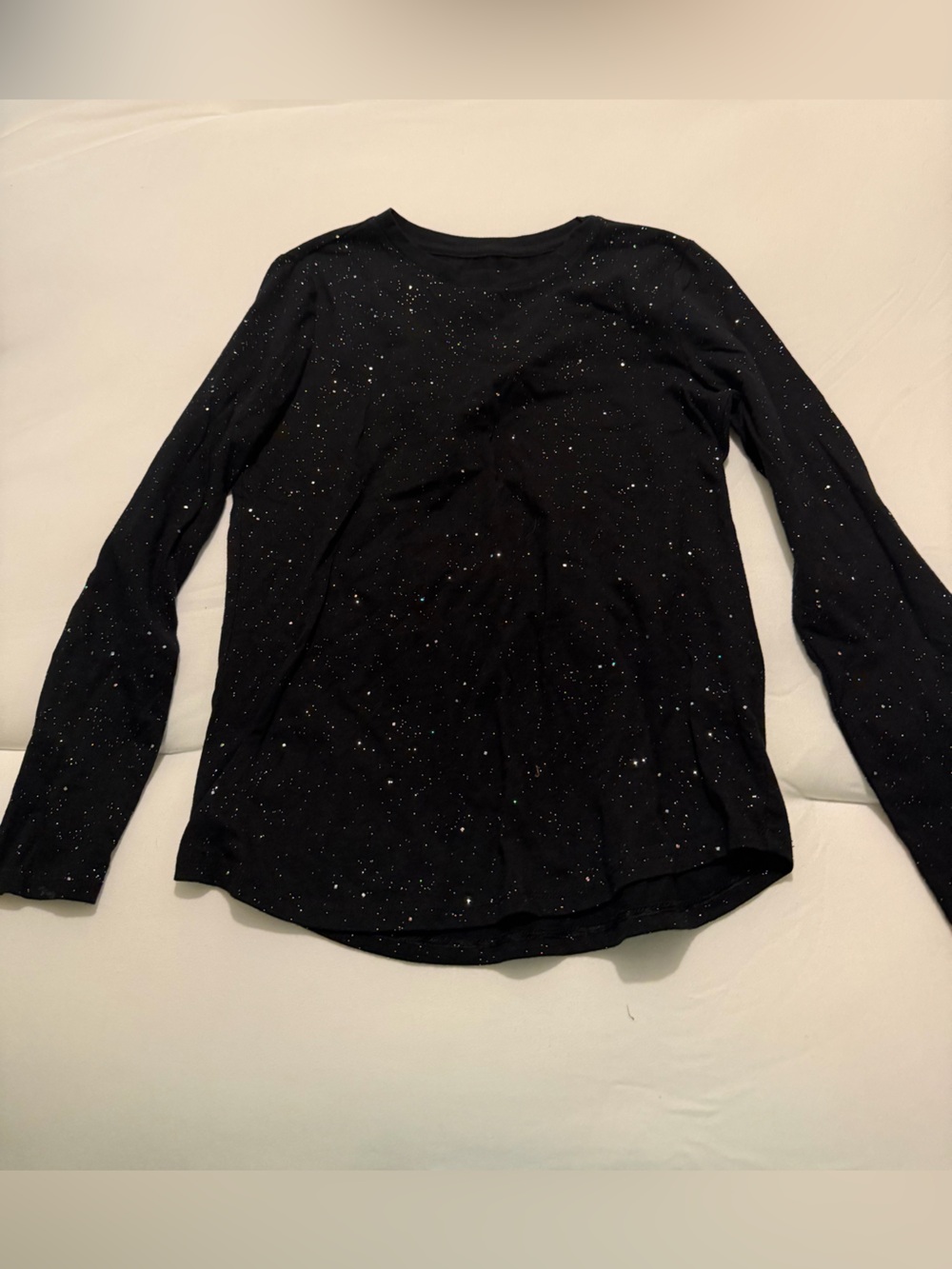 Cat & Jack Black Long-Sleeve Glitter Tee